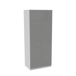 House Beautiful Honest Double Wardrobe, White Carcass - Gloss Grey Slab Doors (W) 900mm X (H) 2196mm