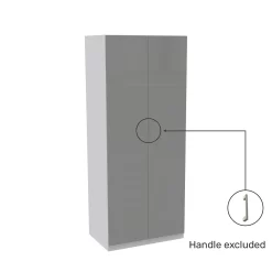 House Beautiful Honest Double Wardrobe, White Carcass - Gloss Grey Slab Doors (W) 900mm X (H) 2196mm -Furniture Sale Store 13999841 9185005573484310
