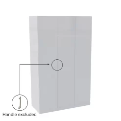 House Beautiful Honest Triple Wardrobe, White Carcass - Gloss White Slab Doors (W) 1350mm X (H) 2196mm -Furniture Sale Store 13999848 1835005577031915