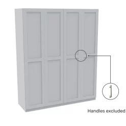 House Beautiful Realm Quad Wardrobe, White Carcass - White Shaker Doors (W) 1800mm X (H) 2196mm -Furniture Sale Store 13999850 9995005574173605