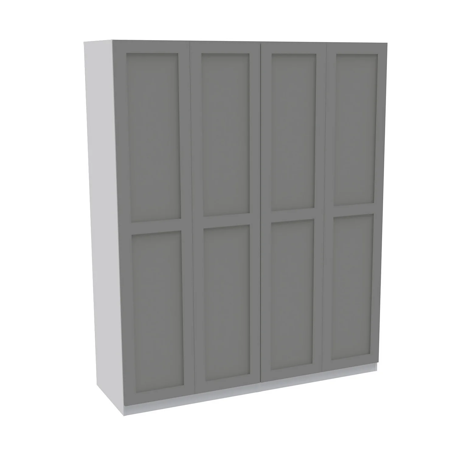 House Beautiful Realm Quad Wardrobe, White Carcass - Grey Shaker Doors (W) 1800mm X (H) 2196mm 1 House Beautiful Realm Quad Wardrobe, White Carcass - Grey Shaker Doors (W) 1800mm X (H) 2196mm