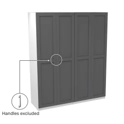 House Beautiful Realm Quad Wardrobe, White Carcass - Carbon Grey Shaker Doors (W) 1800mm X (H) 2196mm -Furniture Sale Store 13999852 1965014911746133