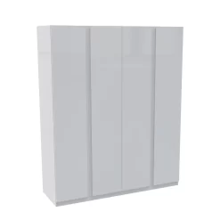 House Beautiful Escape Quad Wardrobe, White Carcass - Gloss White Handleless Doors (W) 1800mm X (H) 2196mm