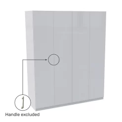 House Beautiful Honest Quad Wardrobe, White Carcass - Gloss White Slab Doors (W) 1800mm X (H) 2196mm -Furniture Sale Store 13999856 1745005576247904