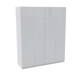 House Beautiful Honest Quad Wardrobe, White Carcass - Gloss White Slab Doors (W) 1800mm X (H) 2196mm