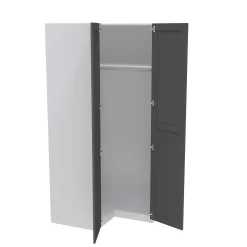 House Beautiful Realm Corner Wardrobe, White Carcass - Carbon Grey Shaker Doors (W) 1053mm X (H) 2196mm 5 House Beautiful Realm Corner Wardrobe, White Carcass - Carbon Grey Shaker Doors (W) 1053mm X (H) 2196mm -Furniture Sale Store 13999860 1915011811814018