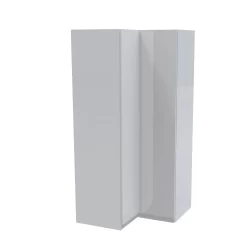 House Beautiful Escape Corner Wardrobe, White Carcass - Gloss White Handleless Doors (W) 1053mm X (H) 2196mm