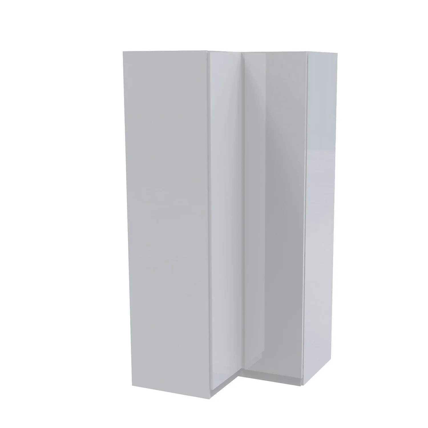 House Beautiful Escape Corner Wardrobe, White Carcass - Gloss White Handleless Doors (W) 1053mm X (H) 2196mm 1 House Beautiful Escape Corner Wardrobe, White Carcass - Gloss White Handleless Doors (W) 1053mm X (H) 2196mm