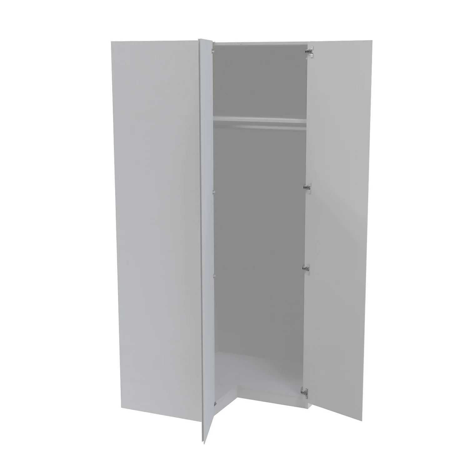 House Beautiful Escape Corner Wardrobe, White Carcass - Gloss White Handleless Doors (W) 1053mm X (H) 2196mm 2 House Beautiful Escape Corner Wardrobe, White Carcass - Gloss White Handleless Doors (W) 1053mm X (H) 2196mm - Image 2