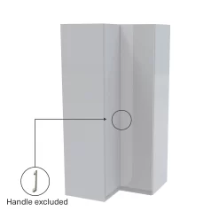 House Beautiful Honest Corner Wardrobe, White Carcass - Gloss White Slab Doors (W) 1053mm X (H) 2196mm -Furniture Sale Store 13999864 1585012795476806