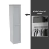 House Beautiful Realm Fitted Look Single Wardrobe, White Carcass - White Shaker Door (W) 551mm X (H) 2256mm