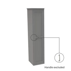 House Beautiful Realm Fitted Look Single Wardrobe, White Carcass - Grey Shaker Door (W) 551mm X (H) 2256mm -Furniture Sale Store 13999867 1645006037155235