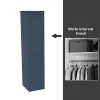 House Beautiful Realm Fitted Look Single Wardrobe, White Carcass - Navy Blue Shaker Door (W) 551mm X (H) 2256mm