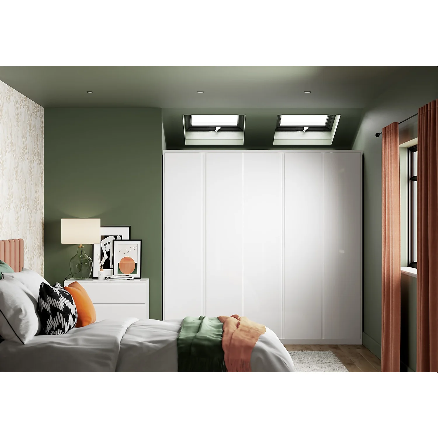 House Beautiful Escape Fitted Look Single Wardrobe, White Carcass - Gloss White Handleless Door (W) 490mm X (H) 2226mm 4 House Beautiful Escape Fitted Look Single Wardrobe, White Carcass - Gloss White Handleless Door (W) 490mm X (H) 2226mm - Image 4