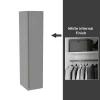 House Beautiful Escape Fitted Look Single Wardrobe, White Carcass - Gloss Grey Handleless Door (W) 490mm X (H) 2226mm