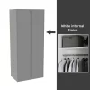 House Beautiful Escape Fitted Look Double Wardrobe, White Carcass - Gloss Grey Handleless Doors (W) 940mm X (H) 2226mm