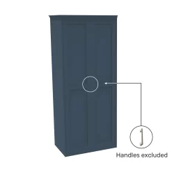 House Beautiful Realm Fitted Look Double Wardrobe, White Carcass - Navy Blue Shaker Doors (W) 1001mm X (H) 2256mm -Furniture Sale Store 13999880 1245005586443956