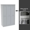 House Beautiful Realm Fitted Look Triple Wardrobe, White Carcass - White Shaker Doors (W) 1451mm X (H) 2256mm