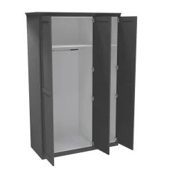 House Beautiful Realm Fitted Look Triple Wardrobe, White Carcass - Carbon Grey Shaker Doors (W) 1451mm X (H) 2256mm -Furniture Sale Store 13999884 1275011811614905