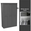 House Beautiful Realm Fitted Look Triple Wardrobe, White Carcass - Carbon Grey Shaker Doors (W) 1451mm X (H) 2256mm