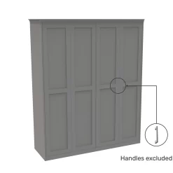 House Beautiful Realm Fitted Look Quad Wardrobe, White Carcass - Grey Shaker Doors (W) 1901mm X (H) 2256mm -Furniture Sale Store 13999891 7285006037216759