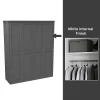 House Beautiful Realm Fitted Look Quad Wardrobe, White Carcass - Carbon Grey Shaker Doors (W) 1901mm X (H) 2256mm