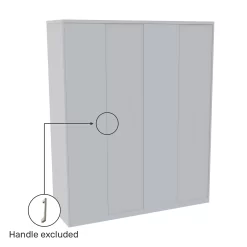 House Beautiful Honest Fitted Look Quad Wardrobe, White Carcass - Gloss White Slab Doors (W) 1840mm X (H) 2226mm -Furniture Sale Store 13999896 1425005577754588