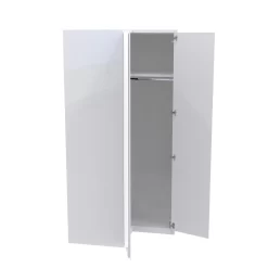 House Beautiful Escape Fitted Look Corner Wardrobe, White Carcass - Gloss White Handleless Doors (W) 1073mm X (H) 2226mm -Furniture Sale Store 13999902 2295005574330022
