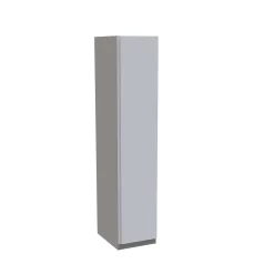 House Beautiful Escape Single Wardrobe, Grey Carcass - Gloss White Handleless Door (W) 450mm X (H) 2196mm