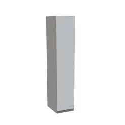 House Beautiful Honest Single Wardrobe, Grey Carcass - Gloss White Slab Door (W) 450mm X (H) 2196mm