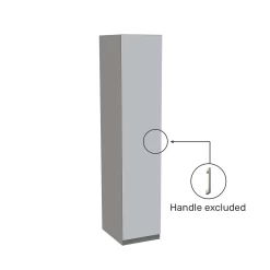 House Beautiful Honest Single Wardrobe, Grey Carcass - Gloss White Slab Door (W) 450mm X (H) 2196mm -Furniture Sale Store 13999916 8065005578210192