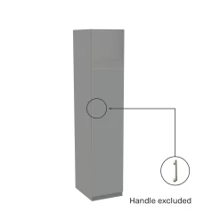 House Beautiful Honest Single Wardrobe, Grey Carcass - Gloss Grey Slab Door (W) 450mm X (H) 2196mm -Furniture Sale Store 13999917 6145005573352802