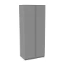 House Beautiful Escape Double Wardrobe, Grey Carcass - Gloss Grey Handleless Doors (W) 900mm X (H) 2196mm