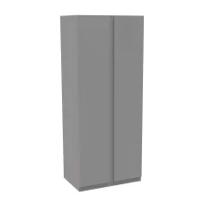 House Beautiful Escape Double Wardrobe, Grey Carcass - Gloss Grey Handleless Doors (W) 900mm X (H) 2196mm