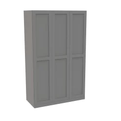 House Beautiful Realm Triple Wardrobe, Grey Carcass - Grey Shaker Doors (W) 1350mm X (H) 2196mm