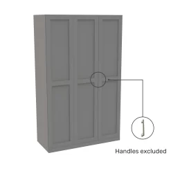 House Beautiful Realm Triple Wardrobe, Grey Carcass - Grey Shaker Doors (W) 1350mm X (H) 2196mm -Furniture Sale Store 13999927 5085005576659138