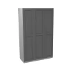 House Beautiful Realm Triple Wardrobe, Grey Carcass - Carbon Grey Shaker Doors (W) 1350mm X (H) 2196mm