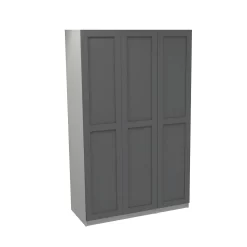 House Beautiful Realm Triple Wardrobe, Grey Carcass - Carbon Grey Shaker Doors (W) 1350mm X (H) 2196mm