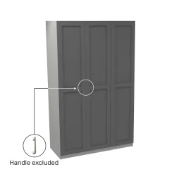 House Beautiful Realm Triple Wardrobe, Grey Carcass - Carbon Grey Shaker Doors (W) 1350mm X (H) 2196mm -Furniture Sale Store 13999928 8265014911649029