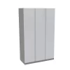 House Beautiful Escape Triple Wardrobe, Grey Carcass - Gloss White Handleless Doors (W) 1350mm X (H) 2196mm