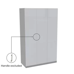 House Beautiful Honest Triple Wardrobe, Grey Carcass - Gloss White Slab Doors (W) 1350mm X (H) 2196mm -Furniture Sale Store 13999932 1385005575052158