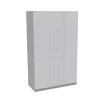 House Beautiful Honest Triple Wardrobe, Grey Carcass - Gloss White Slab Doors (W) 1350mm X (H) 2196mm