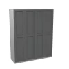 House Beautiful Realm Quad Wardrobe, Grey Carcass - Carbon Grey Shaker Doors (W) 1800mm X (H) 2196mm