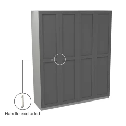 House Beautiful Realm Quad Wardrobe, Grey Carcass - Carbon Grey Shaker Doors (W) 1800mm X (H) 2196mm -Furniture Sale Store 13999936 4575014911670899