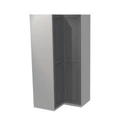 House Beautiful Realm Corner Wardrobe, Grey Carcass - Carbon Grey Shaker Doors (W) 1053mm X (H) 2196mm