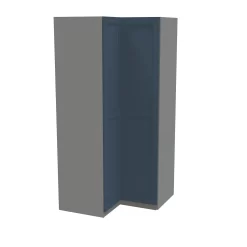 House Beautiful Realm Corner Wardrobe, Grey Carcass - Navy Blue Shaker Doors (W) 1053mm X (H) 2196mm