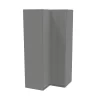 House Beautiful Honest Corner Wardrobe, Grey Carcass - Gloss Grey Slab Doors (W) 1053mm X (H) 2196mm