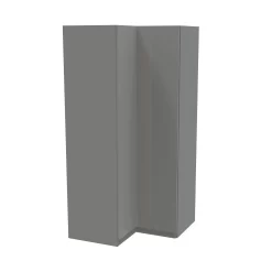 House Beautiful Honest Corner Wardrobe, Grey Carcass - Gloss Grey Slab Doors (W) 1053mm X (H) 2196mm