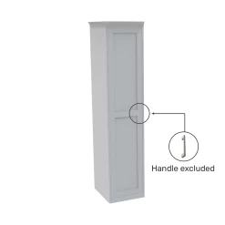 House Beautiful Realm Fitted Look Single Wardrobe, Grey Carcass - White Shaker Door (W) 551mm X (H) 2256mm -Furniture Sale Store 13999951 1875005586533032