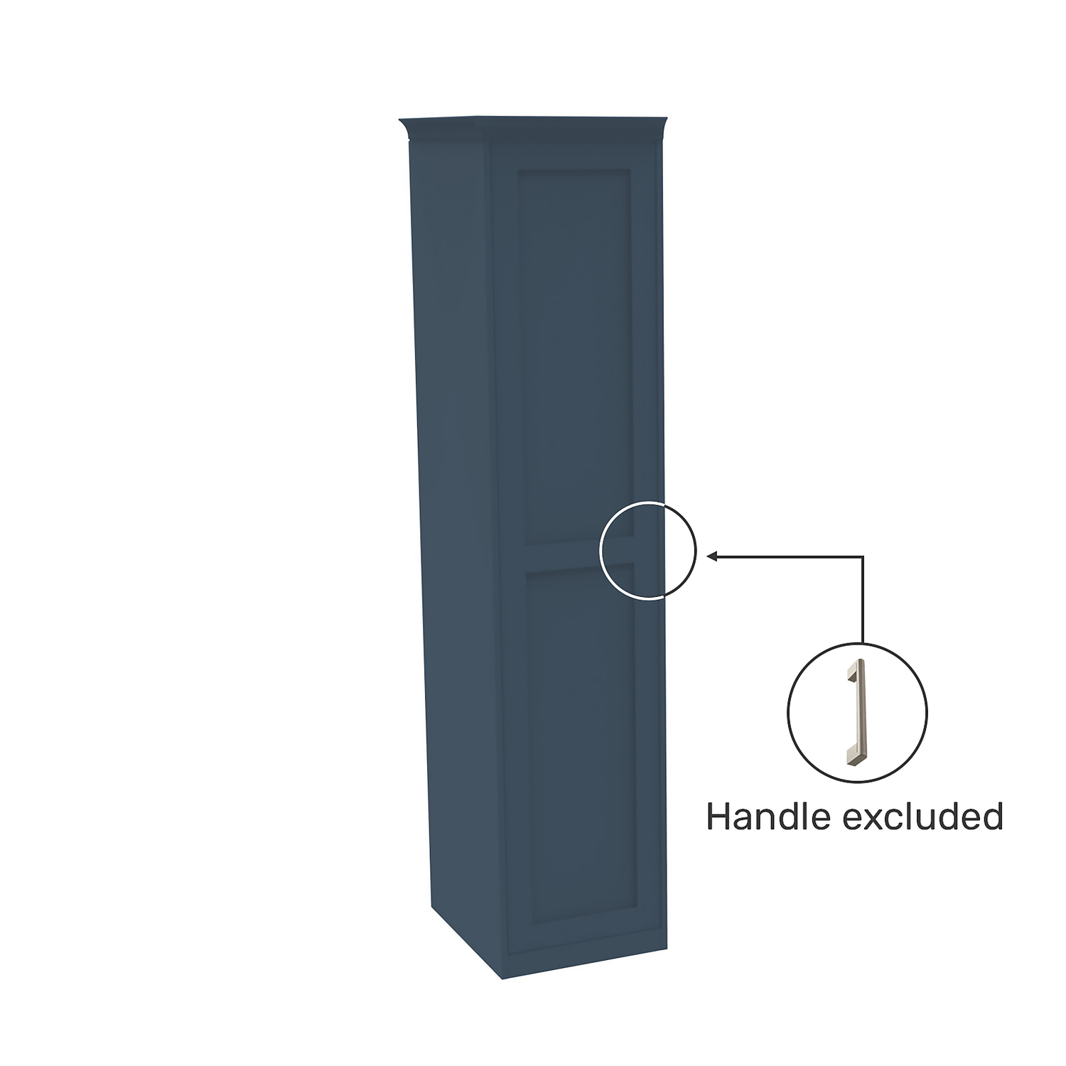 House Beautiful Realm Fitted Look Single Wardrobe, Grey Carcass - Navy Blue Shaker Door (W) 551mm X (H) 2256mm 3 House Beautiful Realm Fitted Look Single Wardrobe, Grey Carcass - Navy Blue Shaker Door (W) 551mm X (H) 2256mm - Image 3